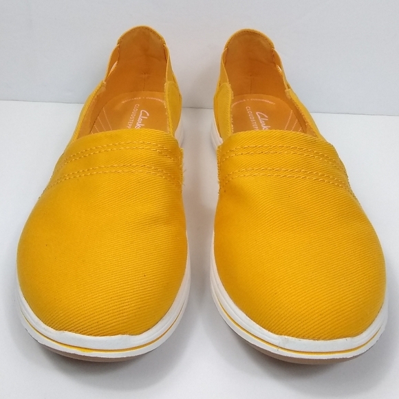 Clarks Cloudsteppers Breeze Step Slip-On Shoes Yellow Jaune Women's 11 Sneakers - Picture 3 of 10